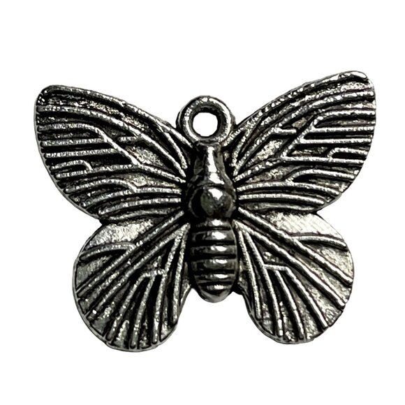 Butterfly Pendant Silver Tone Charm Bracelet Necklace Jewelry Craft Dangle u h - Picture 1 of 1